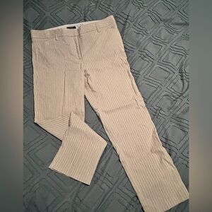Women's Striped Cream and white ankle length Pants
